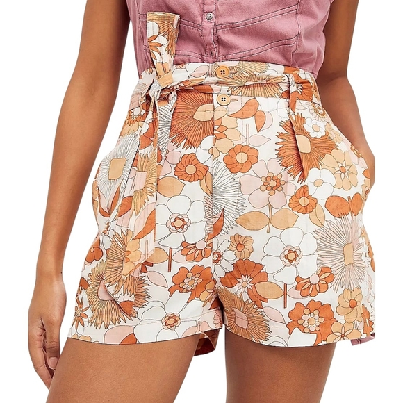 Antik Batik Paula Shorts XS Light Beige Floral Boho‎ Summer Festival - Picture 1 of 12